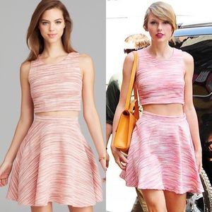 ASO Taylor Swift pink marled crop top Aqua
